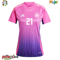 Camiseta Alemania Ilkay Gundogan #21 Visitante Equipación para mujer Eurocopa 2024 manga corta